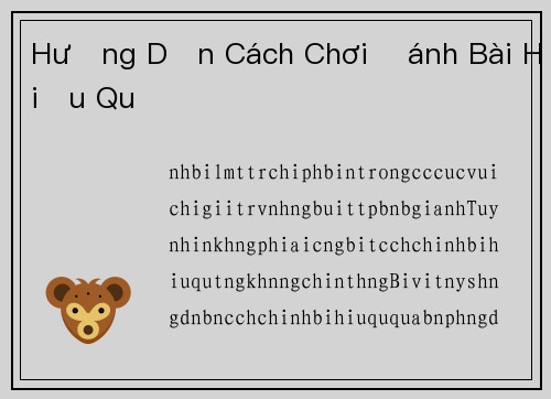 Hướng Dẫn Cách Chơi Đánh Bài Hiệu Quả