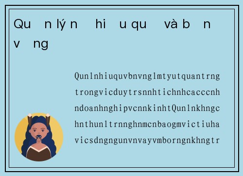 Quản lý nợ hiệu quả và bền vững