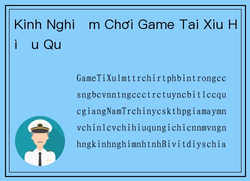 Kinh Nghiệm Chơi Game Tai Xiu Hiệu Quả