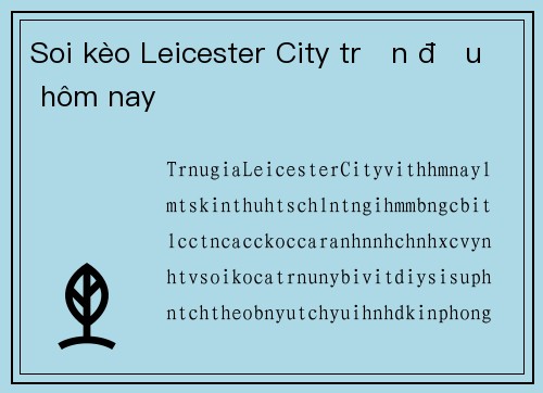 Soi kèo Leicester City trận đấu hôm nay