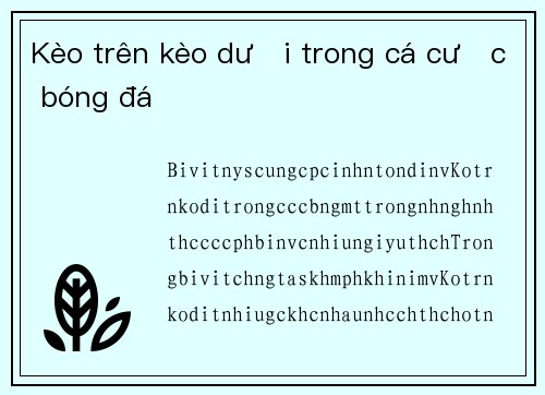 Kèo trên kèo dưới trong cá cược bóng đá