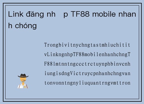 Link đăng nhập TF88 mobile nhanh chóng