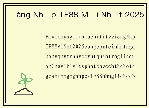 Đăng Nhập TF88 Mới Nhất 2025