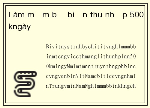 Làm mắm bờ biển thu nhập 500kngày