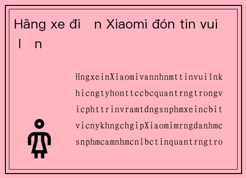 Hãng xe điện Xiaomi đón tin vui lớn