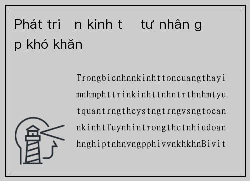 Phát triển kinh tế tư nhân gặp khó khăn